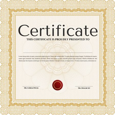 Diploma template. With background. Elegant design. Diploma of completion.