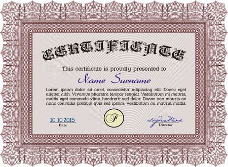 Certificate template. Diploma of completion.Printer friendly. Nice design. 