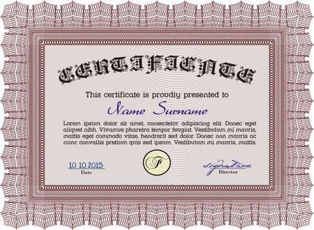 Certificate template. Diploma of completion.Printer friendly. Nice design.