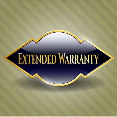 Extended Warranty golden emblem or badge