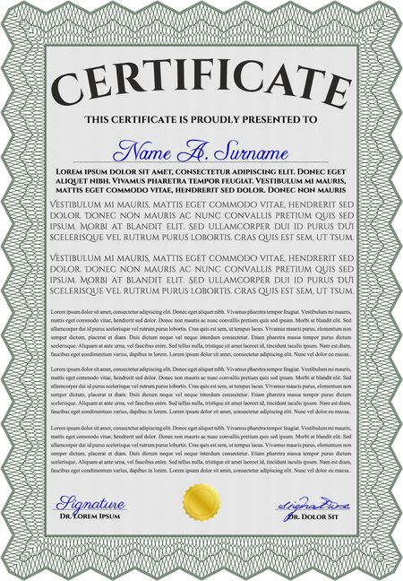 Certificate template. Vector pattern that is used in money and certificate.Artistry design. With linear background. 