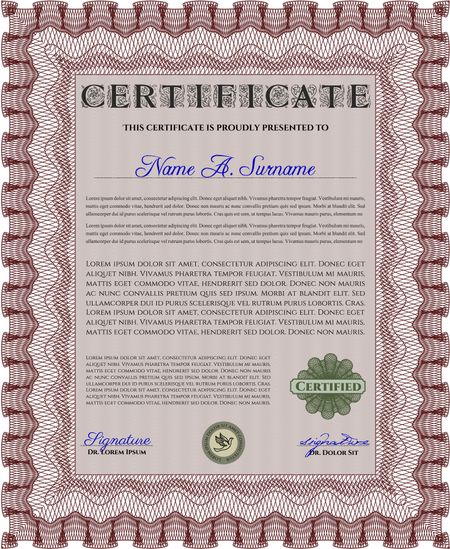 Diploma or certificate template. Modern design. Frame certificate template Vector.Complex background. 