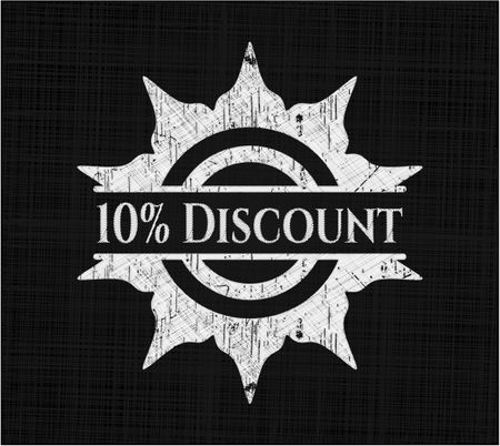 10% Discount written with chalkboard texture