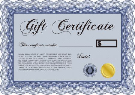 Formal Gift Certificate. Excellent complex design. With background. Detailed.