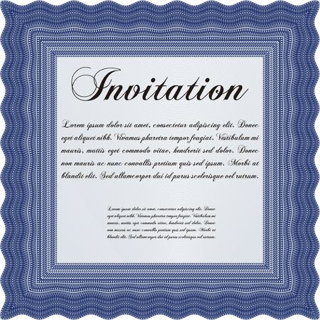 Retro invitation template. With complex linear background. Customizable, Easy to edit and change colors.Artistry design. 