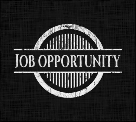 Job Opportunity chalk emblem written on a blackboard