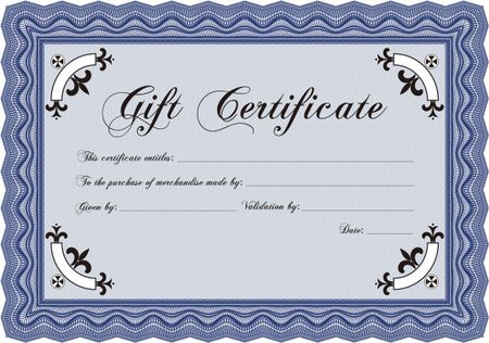 Gift certificate template. Detailed.Cordial design. With complex background. 