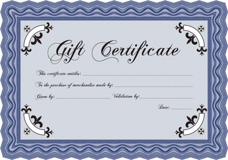 Gift certificate template. Detailed.Cordial design. With complex background.