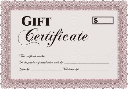 Gift certificate. With linear background. Complex design. Vector illustration.