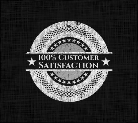 100% Customer Satisfaction written with chalkboard texture