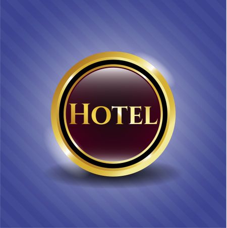 Hotel gold badge or emblem