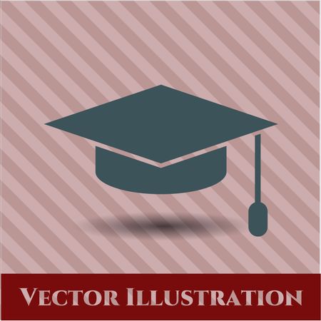 Graduation cap vector icon or symbol