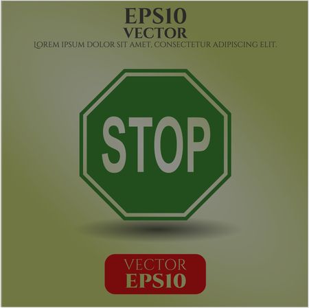 Stop vector icon or symbol