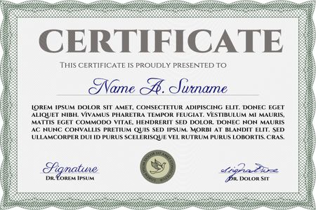 Certificate of achievement template. With complex linear background. Beauty design. Frame certificate template Vector.