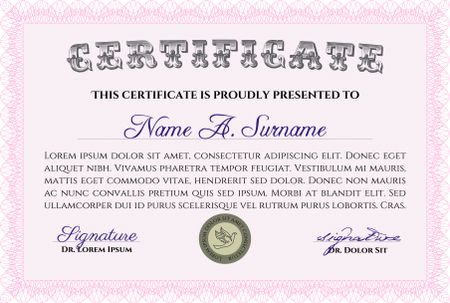 Certificate template. Excellent design. Money style.Printer friendly. 