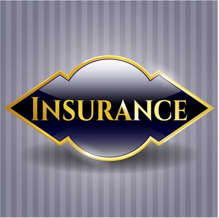 Insurance gold shiny badge