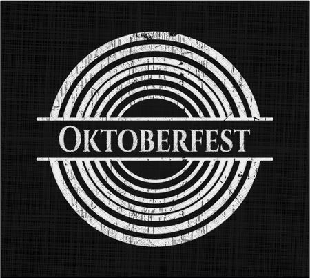 Oktoberfest chalkboard emblem on black board