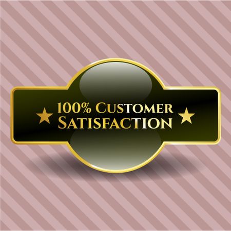 100% Customer Satisfaction gold shiny badge