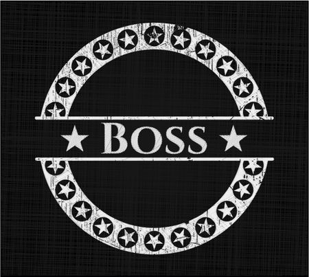 Boss chalkboard emblem written on a blackboard