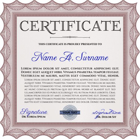 Diploma template. Money style.Nice design. With quality background. 
