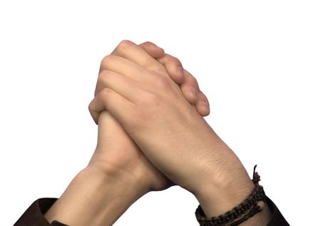 hands together with a "hope" message