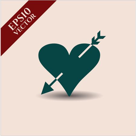 Heart with arrow icon or symbol