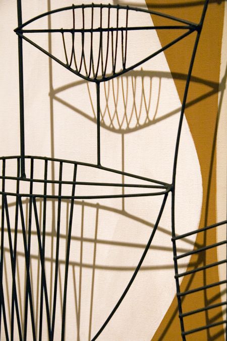 Detail of wire sculpture with shadows