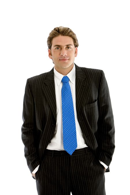 Handsome business man isolated over a white background