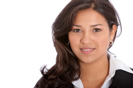 Business woman portrait isolated over a white background