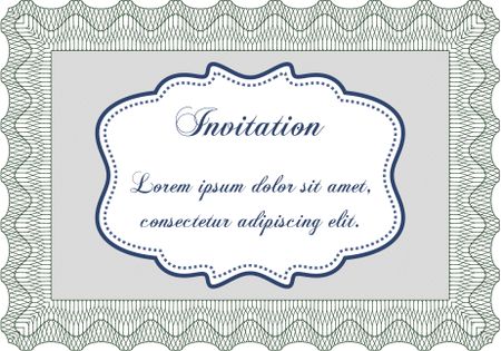 Retro invitation template. Excellent complex design. Detailed. With complex linear background. 