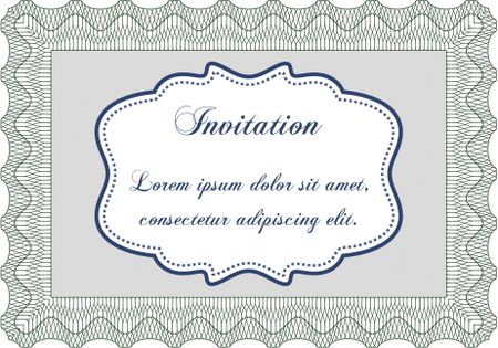 Retro invitation template. Excellent complex design. Detailed. With complex linear background.