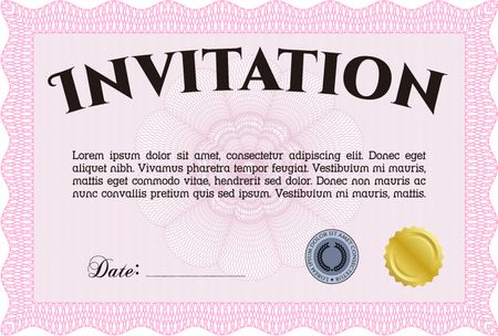 Invitation template. With quality background. Complex design. Customizable, Easy to edit and change colors.