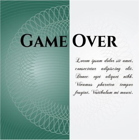 Game Over card or banner
