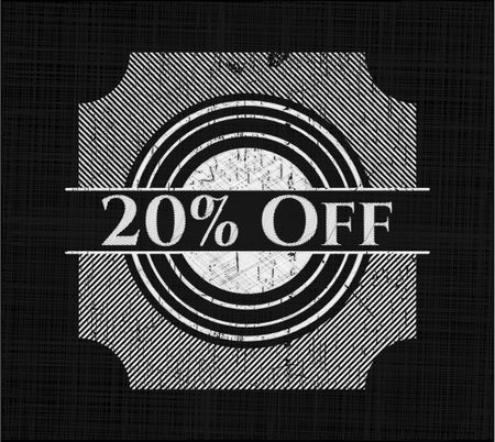 20% Off chalkboard emblem on black board