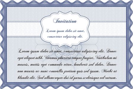 Vintage invitation. Customizable, Easy to edit and change colors.With great quality guilloche pattern. Excellent design.