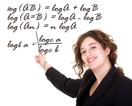 female maths teacher - isolated over a white background