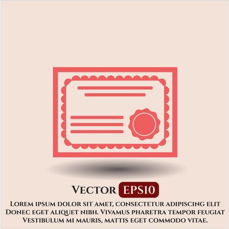 Certificate vector icon