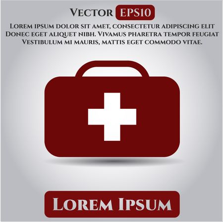 Medical briefcase icon vector illustration