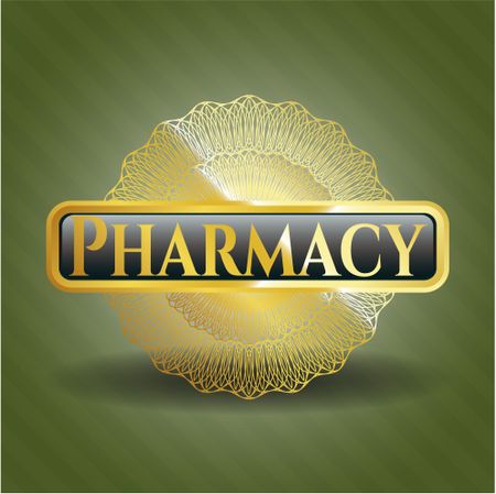 Pharmacy golden emblem or badge