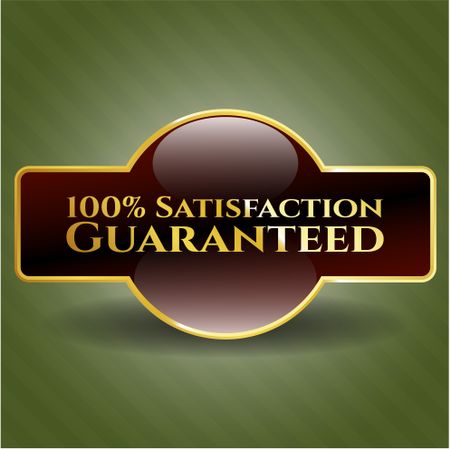 100% Satisfaction Guaranteed gold badge or emblem
