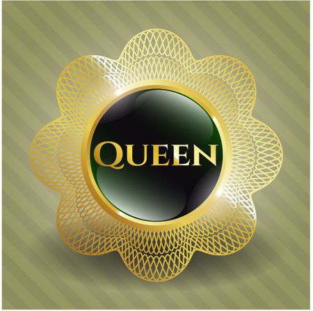 Queen gold shiny emblem