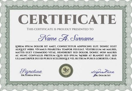 Certificate or diploma template. Vector certificate template.Printer friendly. Superior design. 