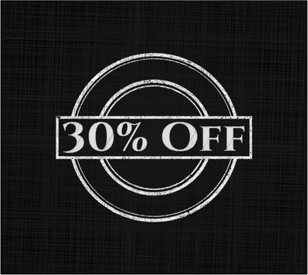 30% Off written with chalkboard texture