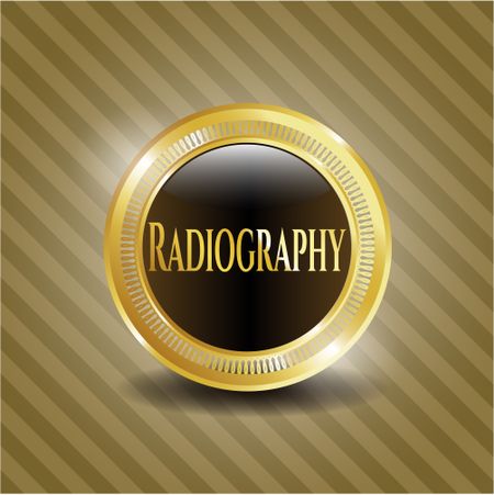 Radiography golden emblem or badge