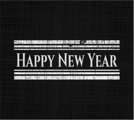 Happy New Year with chalkboard texture