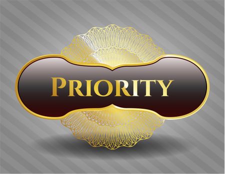 Priority gold badge or emblem
