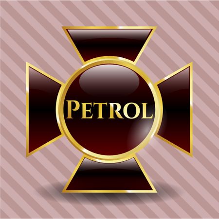 Petrol gold badge or emblem