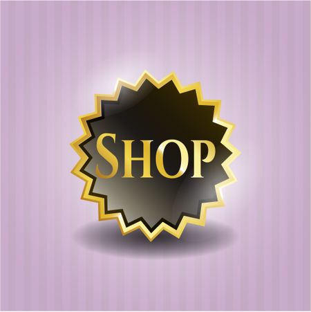 Shop gold badge or emblem