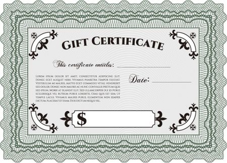 Gift certificate. Printer friendly. Excellent design. Border, frame.