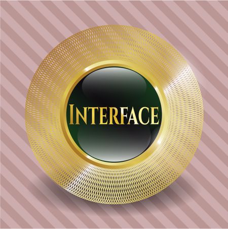 Interface gold shiny badge